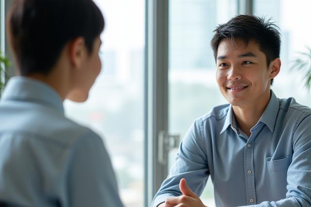 模擬面接を受ける候補者